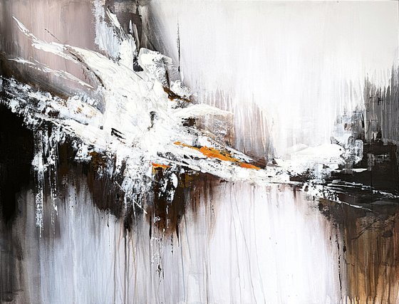 White Surge Over Dark Ground-Black White