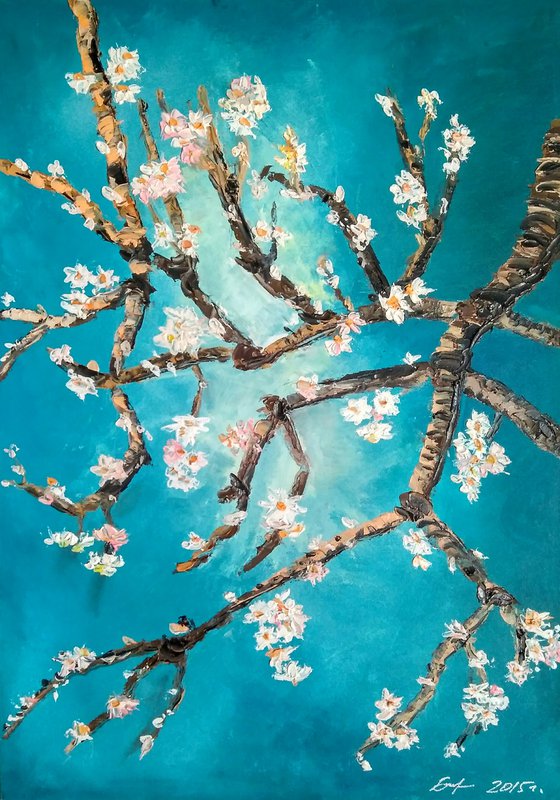 Blooming almonds inspired by Vincent Van Gogh