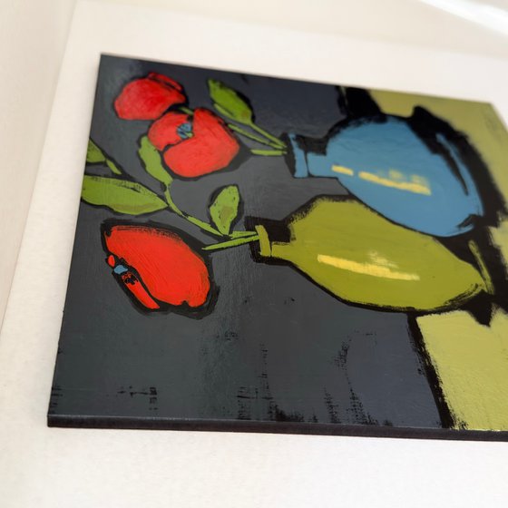 Painting "Poppies in Vases"