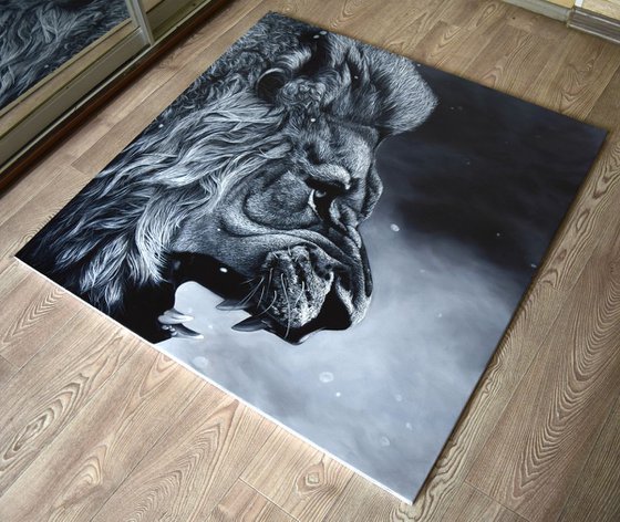 "LION " - commission artwork for Greg (100 x 100 cm)