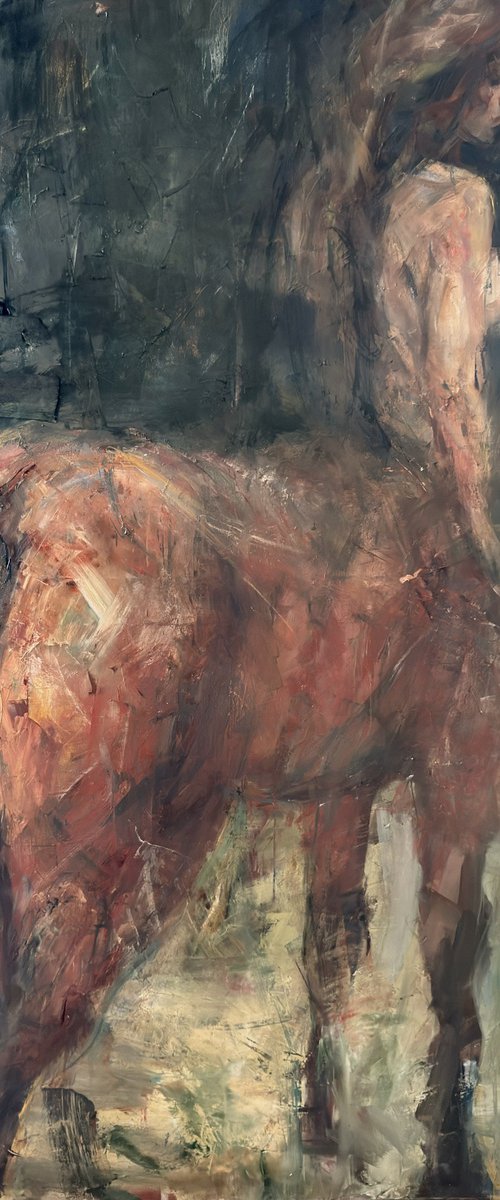 A female centaur in the forest by Liubou Sas