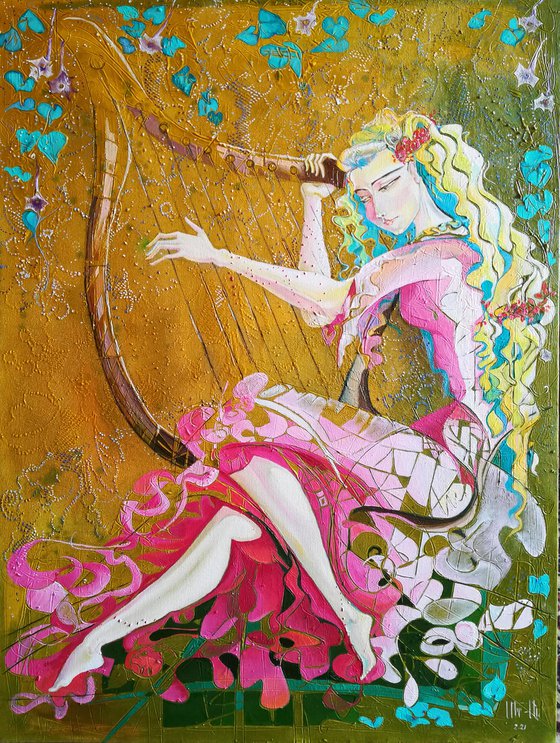 Soul Melody (60x80cm, oil painting, modern art, ready to hang)