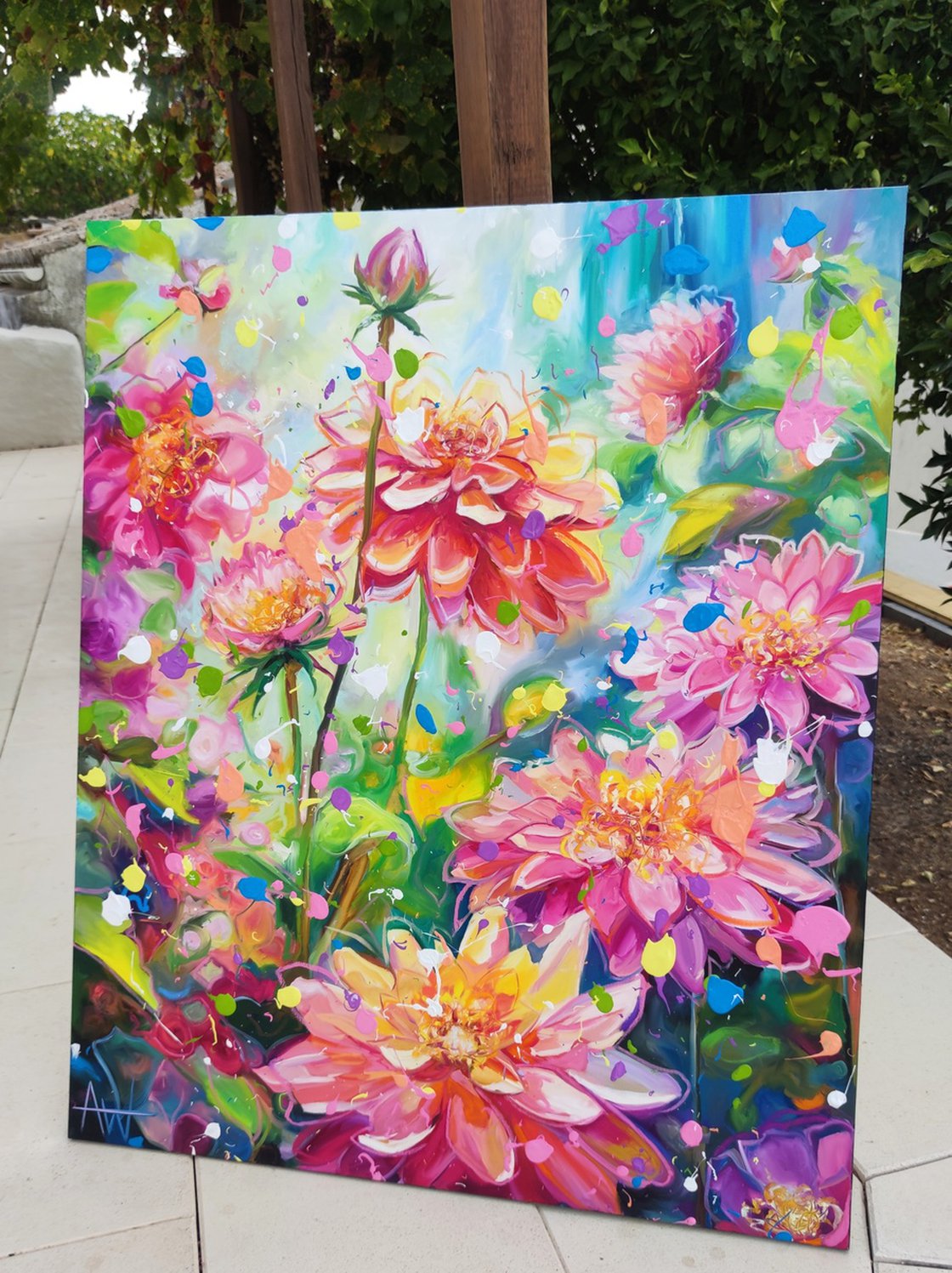 水彩画】原画「Dahlia 」F4：332×242 mm #ダリア #花 #flower
