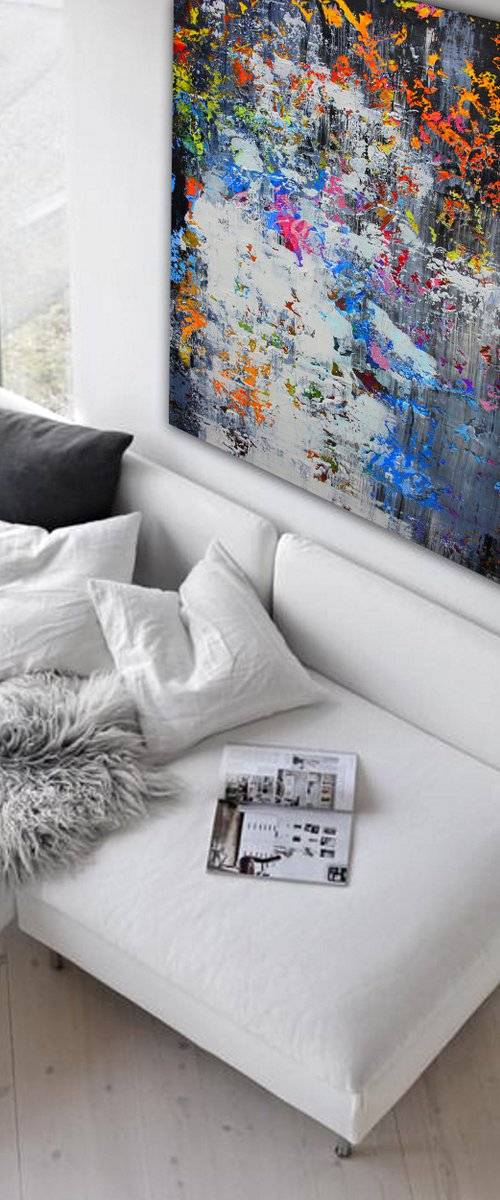 150x100cm. / extra large painting / Abstract 117 by Alex Senchenko