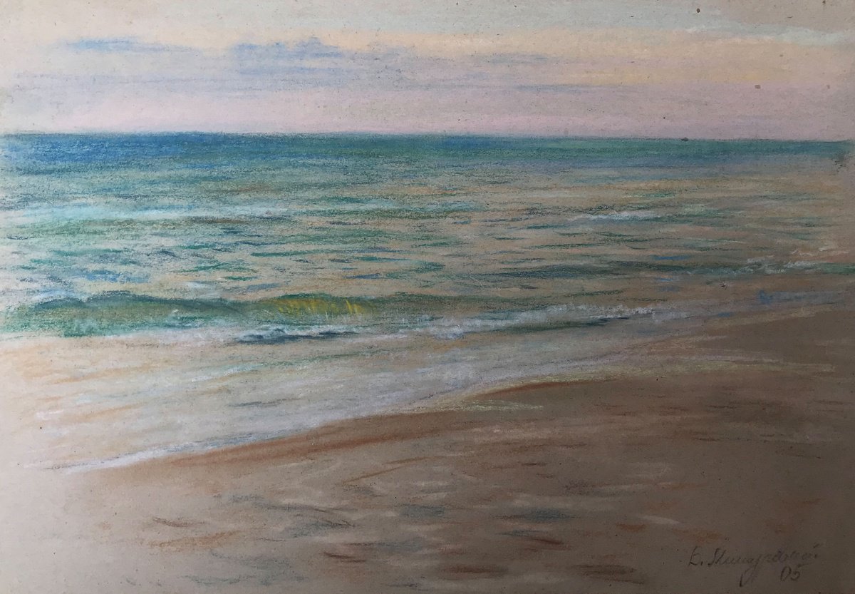 Impressionistic Landscape Painting By Viktor Mishurovskiy, 14 X 10", Seascape, Original Artwork