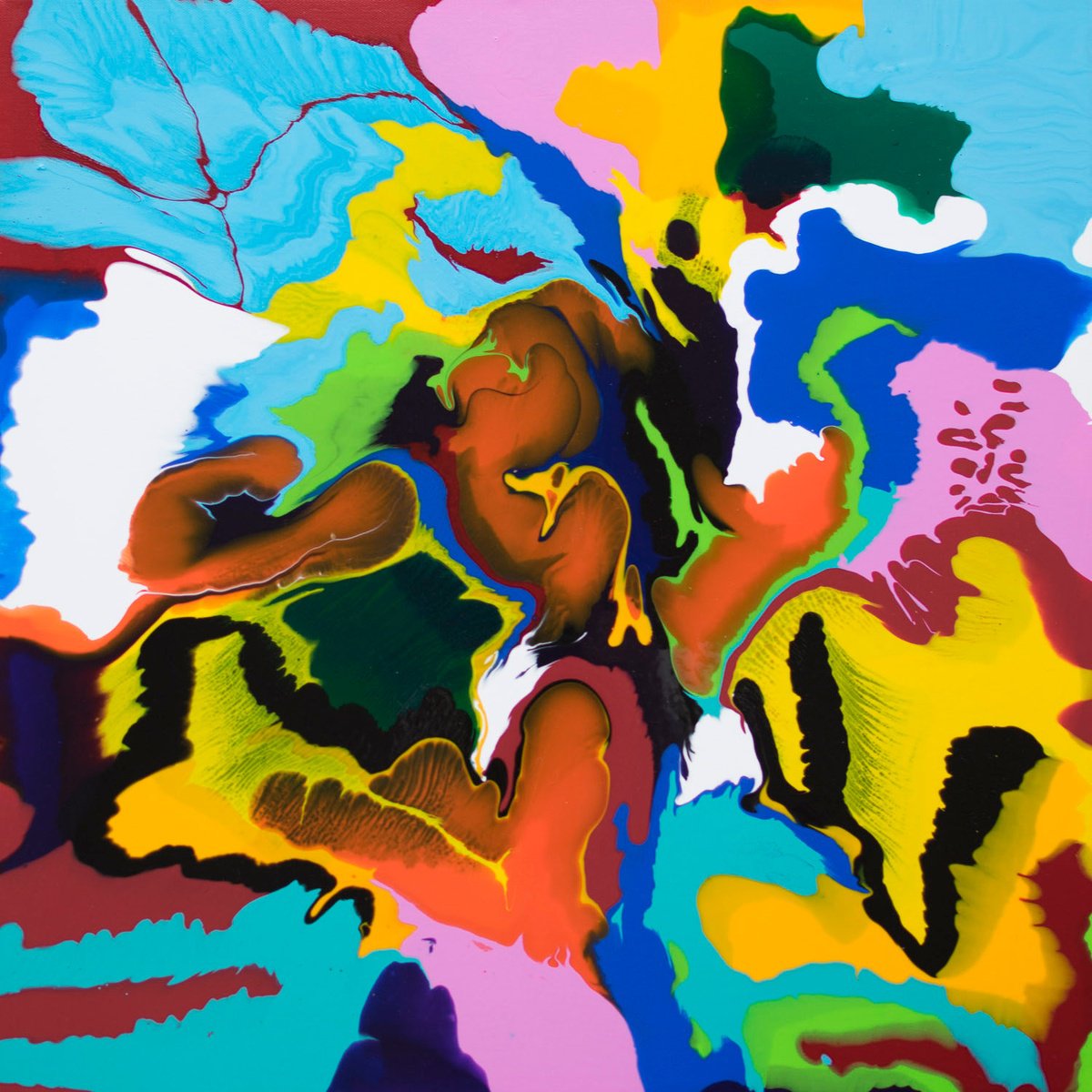 Abstract Acrylic Painting By Km Arts, 24 X 24", Dream A Little Dream, Original Artwork