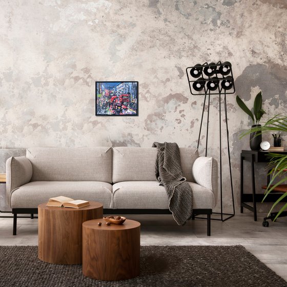 Red buses and taxis, London