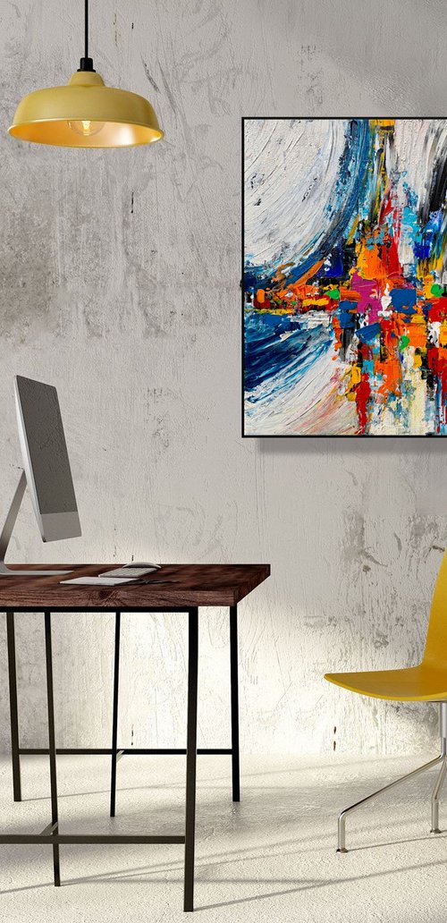 A Day to be Remembered - TEXTURED ABSTRACT ART –  READY TO HANG! by Julijana Ravbar