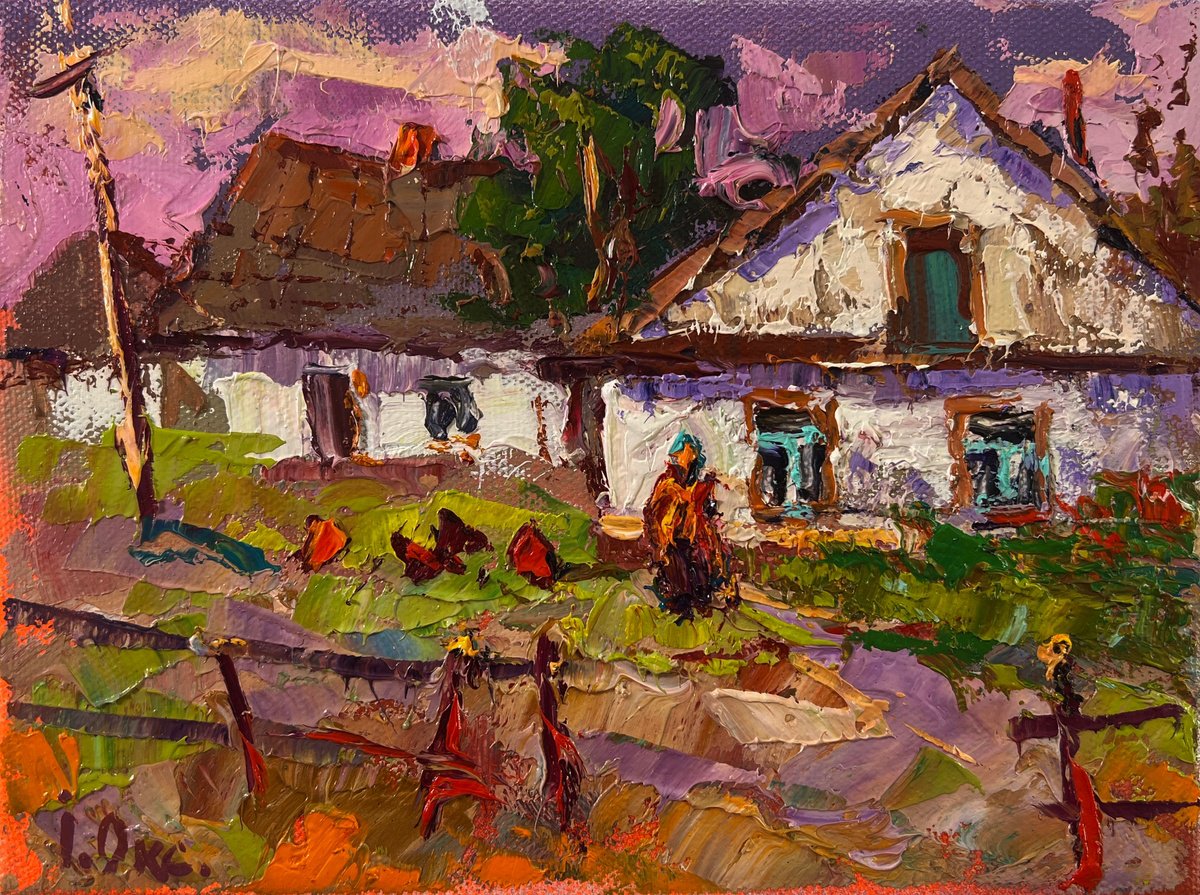 Pink Sunset Over The Village By Kalenyuk Alex, 8 X 6, Artwork For Sale On Artfinder