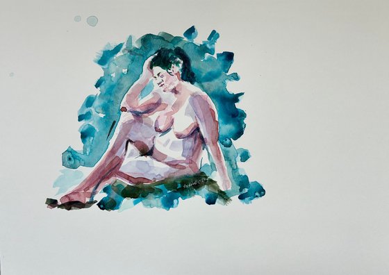 Nude Lady Watercolour 2