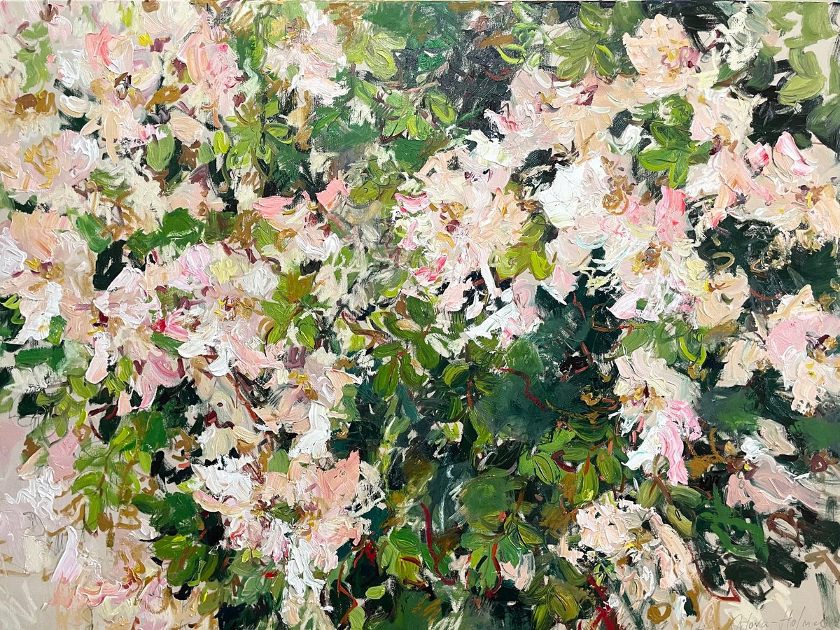 Rose hedge. by Lilia Orlova-Holmes