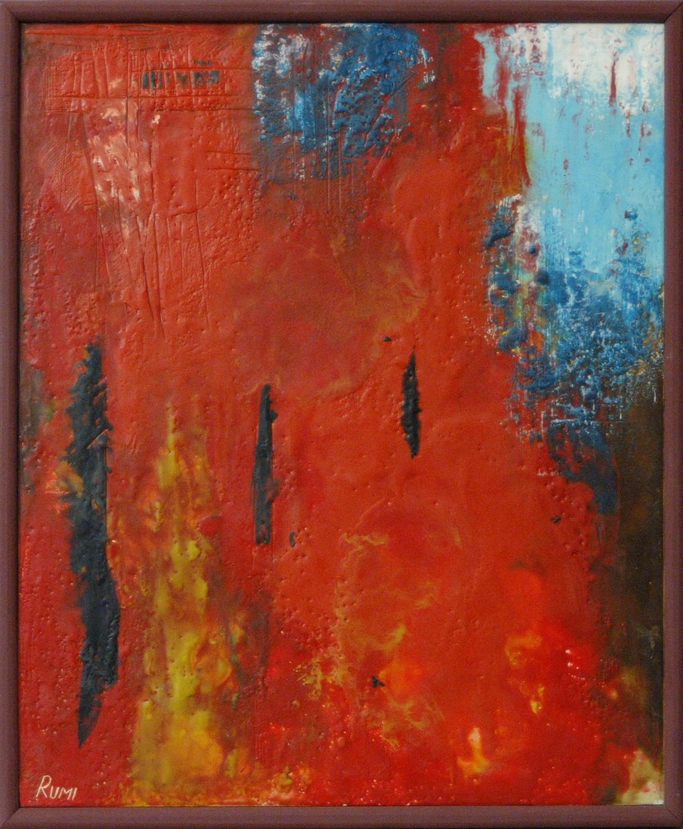 Abstract Oil Painting By Rumen Spasov, 21 X 25", "The Next Level Of Perception", Original Artwork