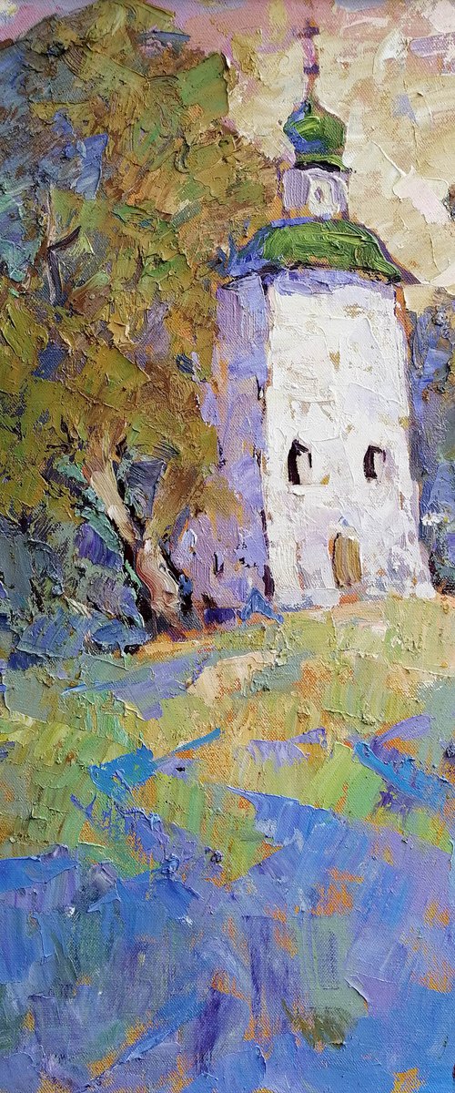 Landscape with a church by Kalenyuk Alex