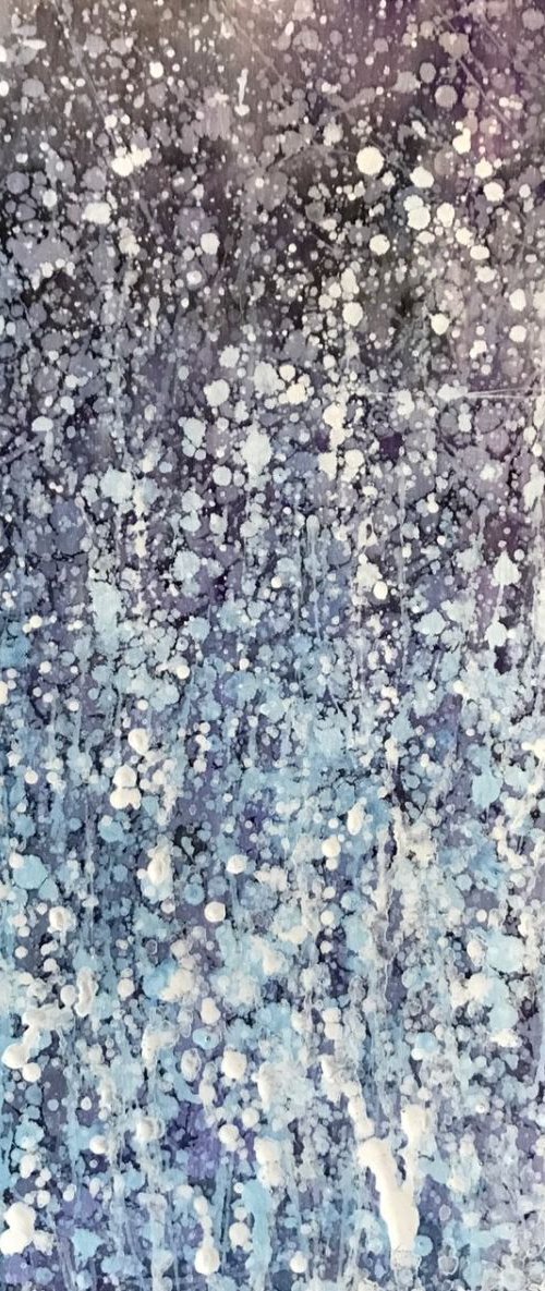 Abstract Blue, white, grey, purple by Carol Zsolt