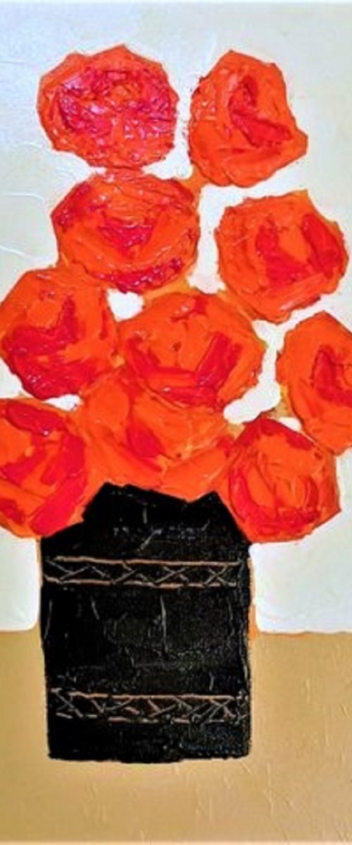 RED RANUNCULUS IMPRESSION by David J Edwards