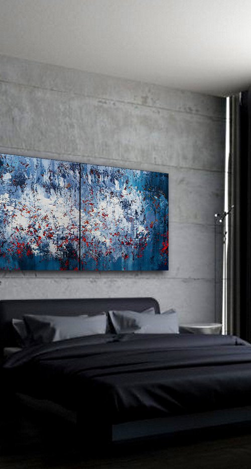 200x100cm. / abstract painting / Abstract 1155 by Alex Senchenko