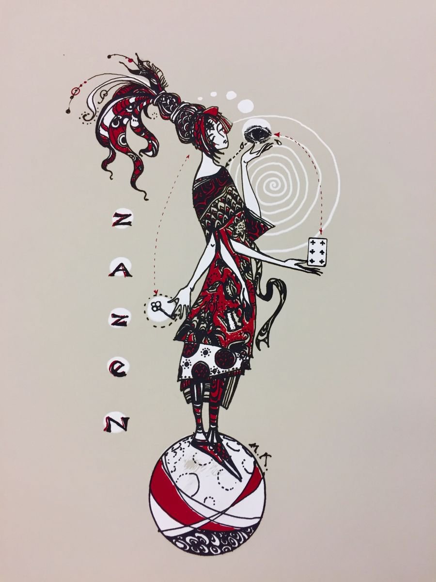 Portrait Screenprint By Marina Korenfeld, 15 X 22", The Female Matrix, Original Artwork