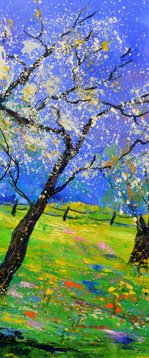 Appletrees in spring by Pol Henry Ledent