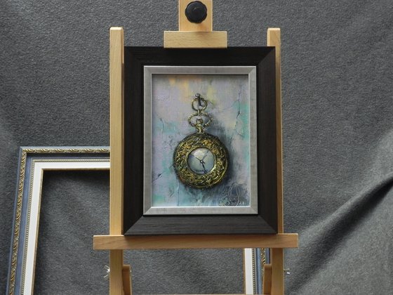 "Time is gold" Original painting Framed