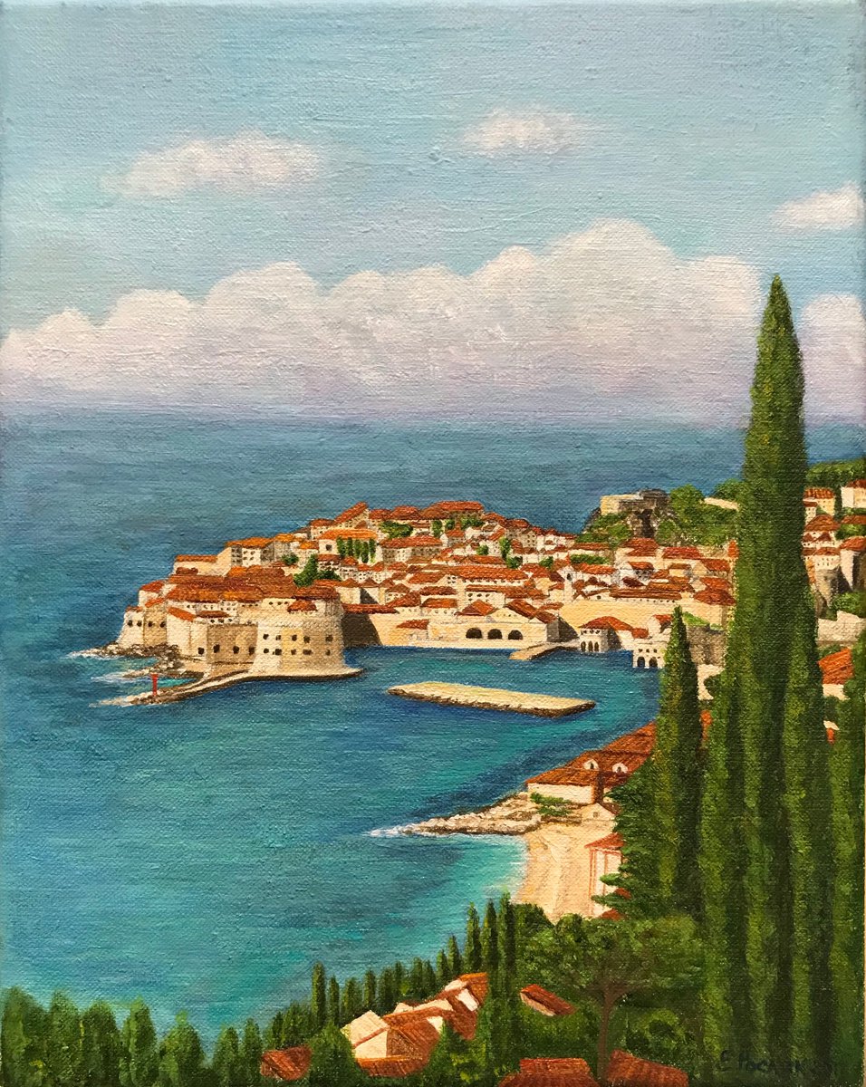 Original oil painting Dubrovnik - 25x30 cm (2014) by Evgeniya Roslik