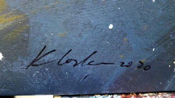 LARGE XXL ONEIRIC BIZZARE ENIGMATIC ANGEL ABOUT SPIRITUALITY AND CREATION BY MASTER KLOSKA