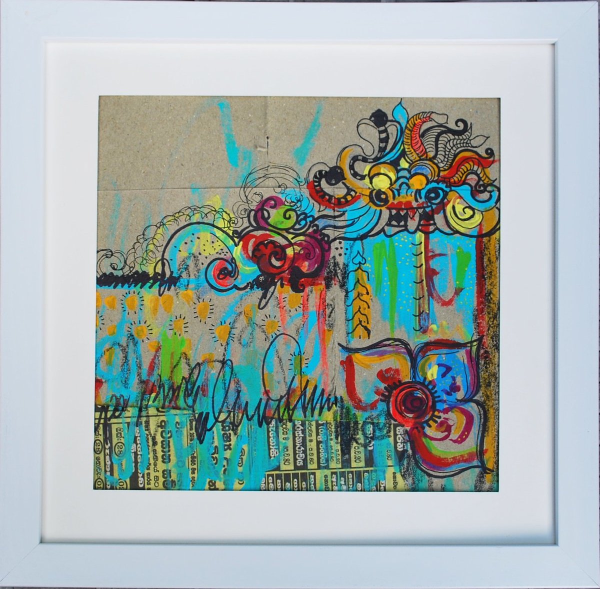 Expressive Portrait Ink Drawing By Aasiri Wickremage, 10 X 10, Greetings At The Gate, Original Artwork