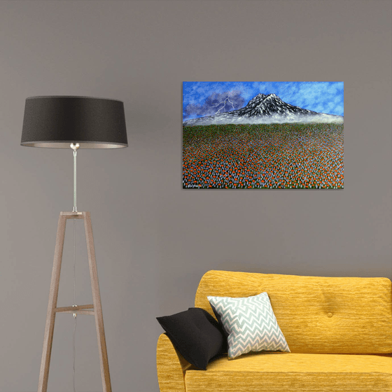 Before The Storm - mountain floral landscape; home, office decor; gift idea