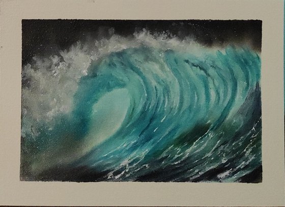 seascape wave on paper #001