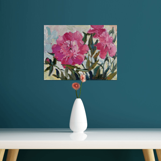 pink peonies