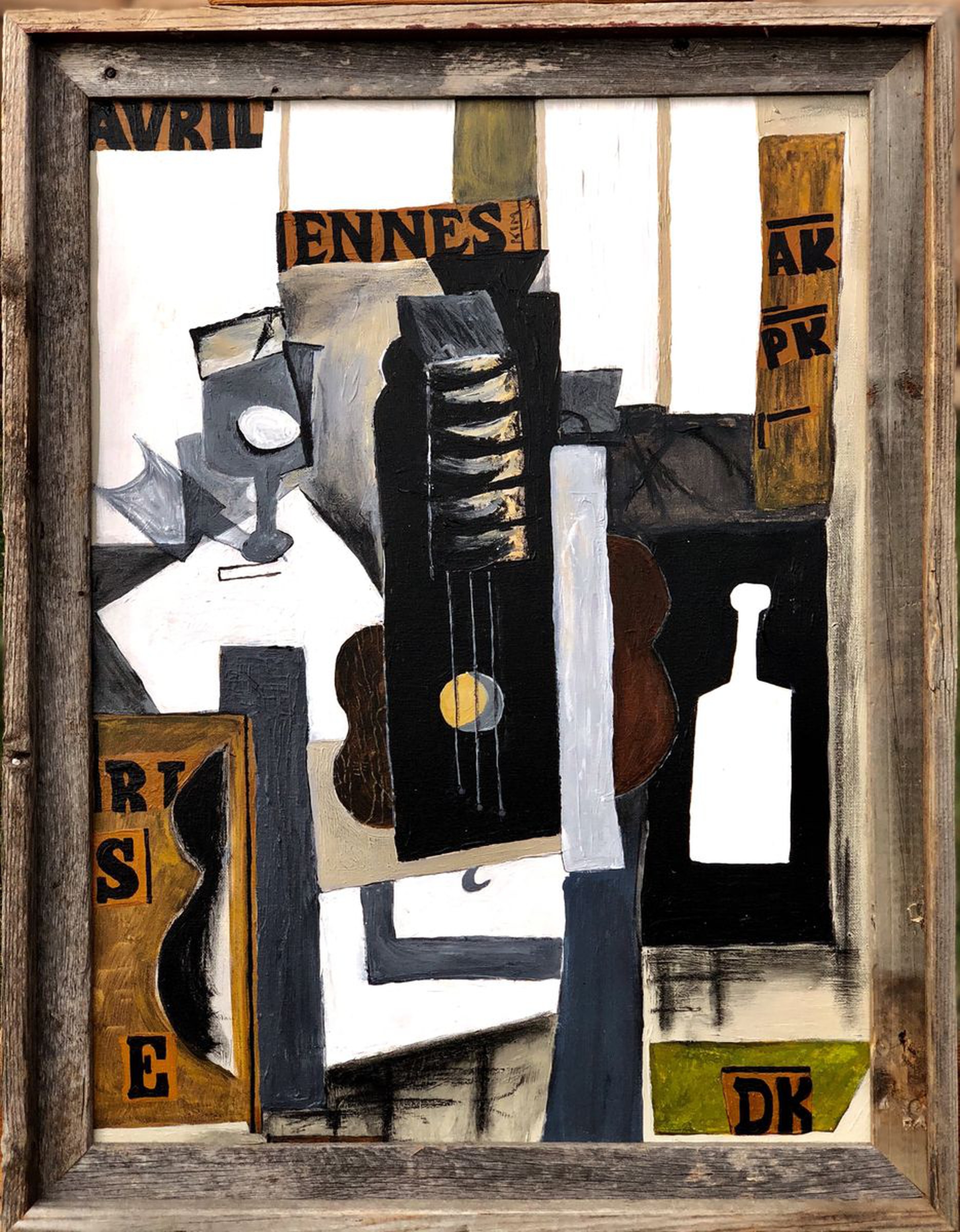 Cubism Bottle Guitar And Glass Variation On P Artfinder