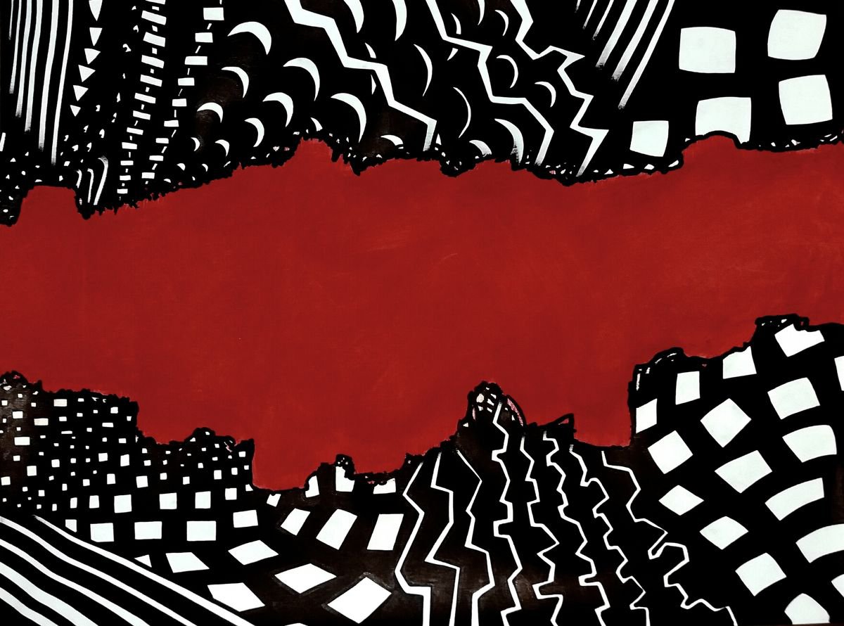 Abstract Painting By Riccardo Ticco Capparella, 32 X 25", Thisistheplanetofsound#9 Part2, Original Artwork