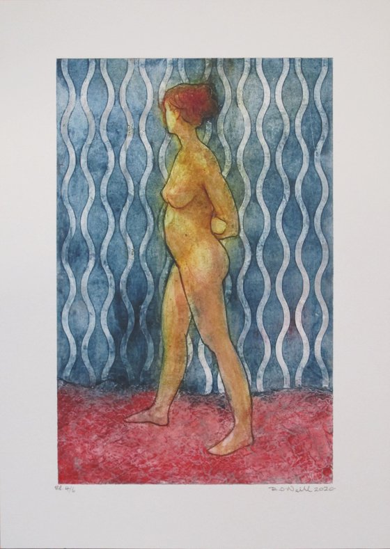 Standing female nude varied edition print of 6