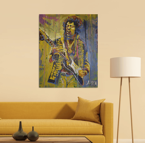 Jimi Hendrix Acrylic on canvas 100x80