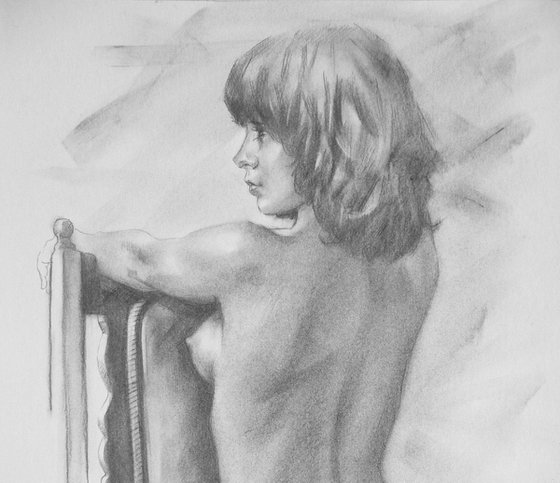 Pencil drawing  sexy naked  gril #16-10-20-01