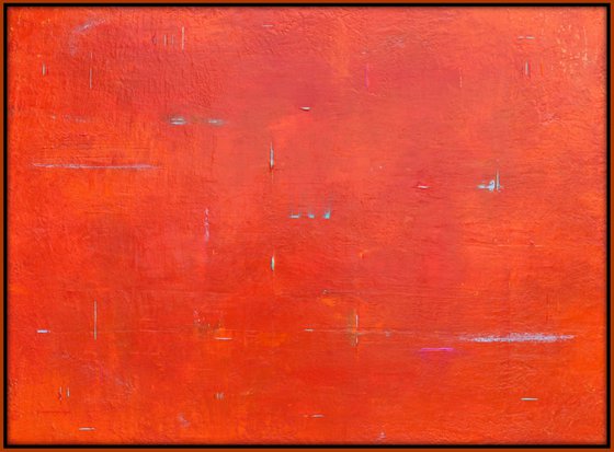 Primitive Red Orange Abstract II