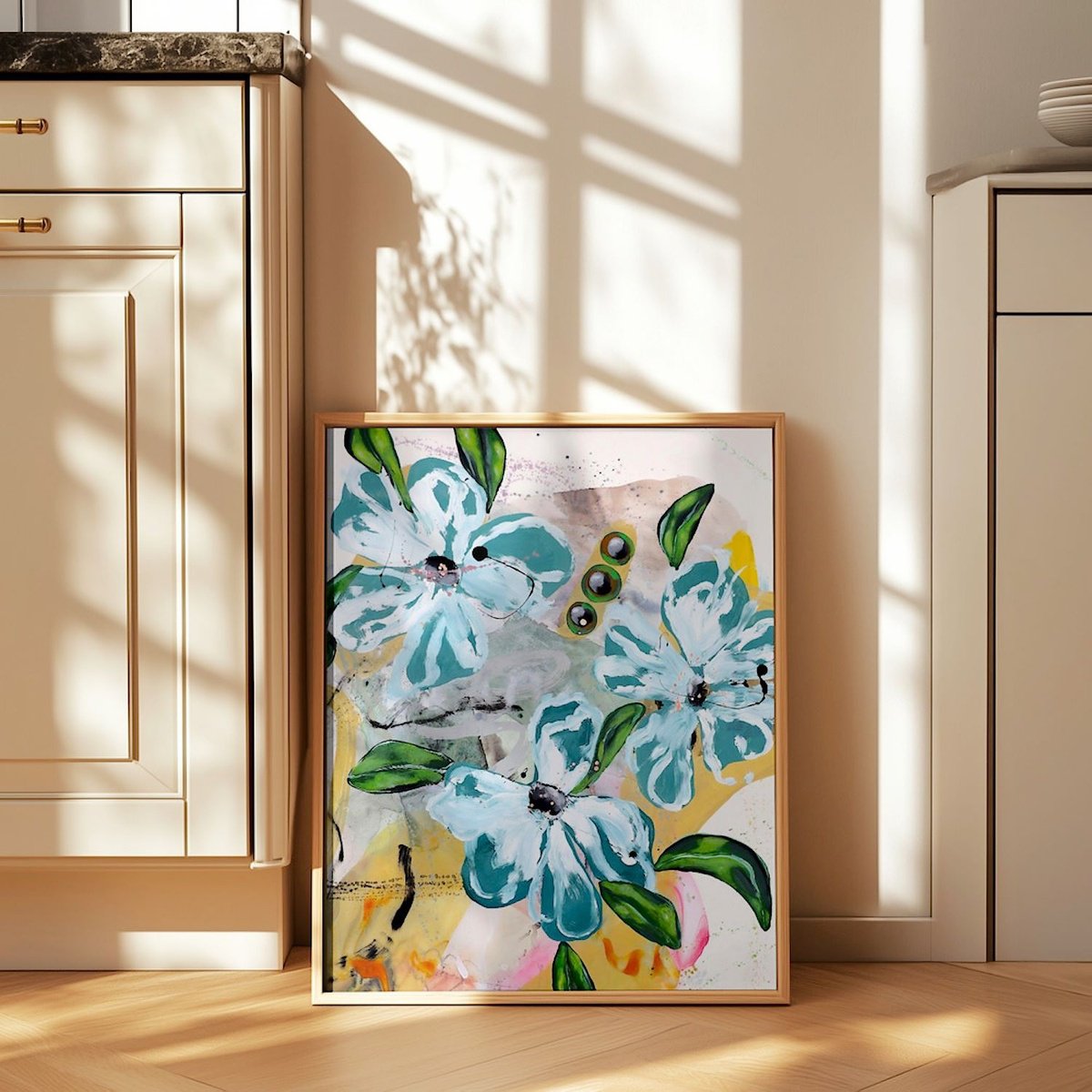 Impressionistic Botanical Painting By Poovi Art, 35 X 37", The World Around Us, Original Artwork