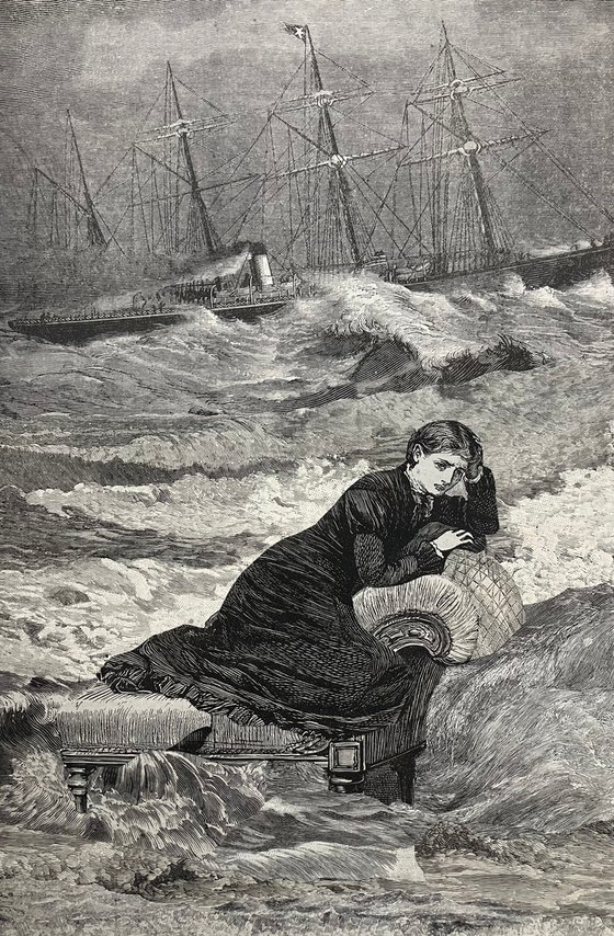 Storm and sailing ship