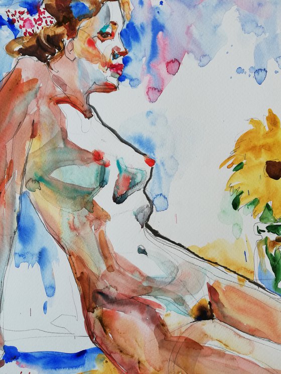 Nude with Sunflower