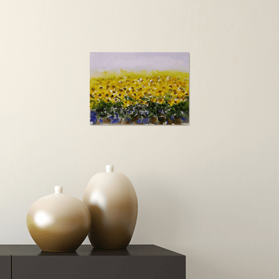 Painterly Sunflower fields