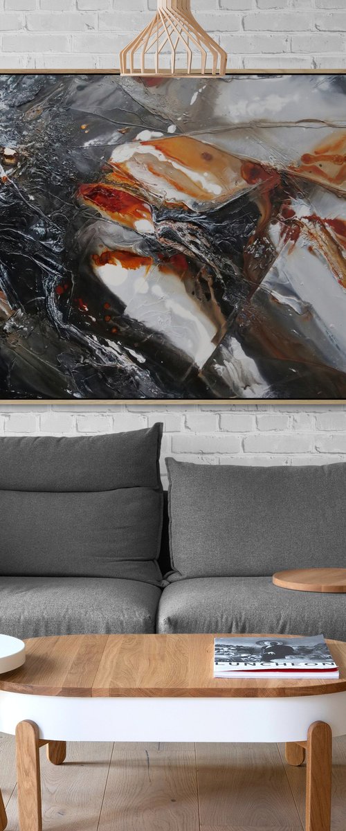 Rusted Sugar 160cm x 100cm Textured Abstract Art by Franko