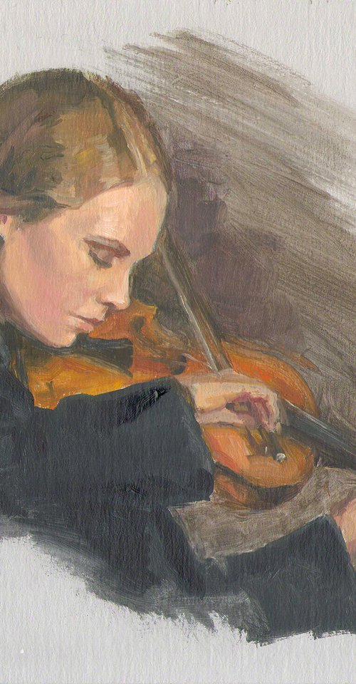 Yellow violin by Vachagan Manukyan