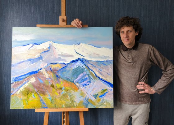 Winter Mountains Switzerland Painting Art Fine Art Landscape painting