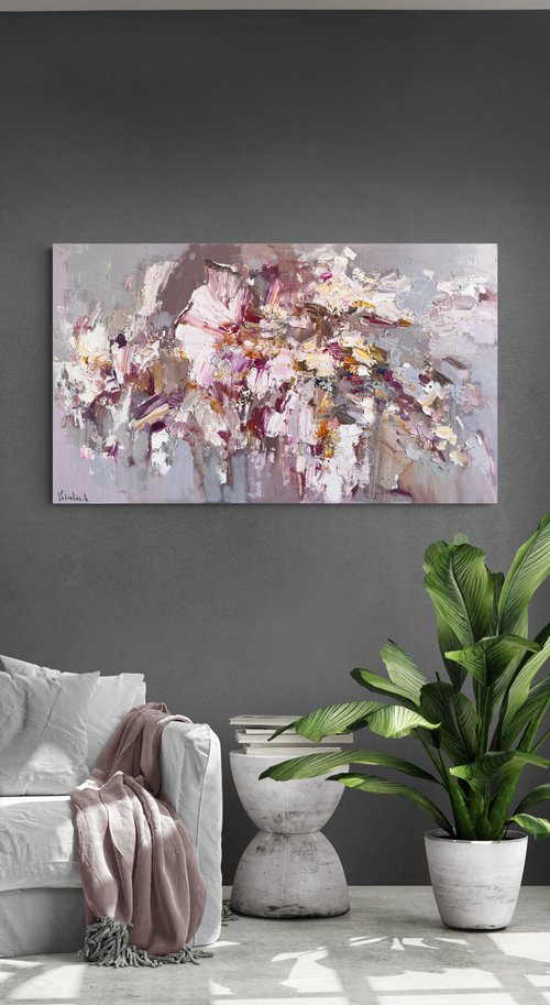 Abstraction White Flowers by Anastasiia Valiulina