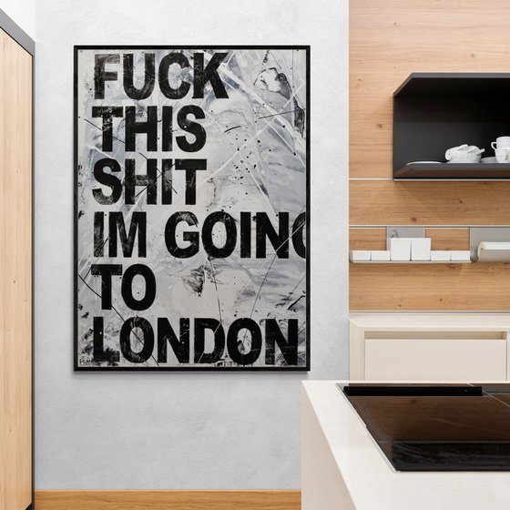 London 140cm x 100cm Textured Urban Pop Art