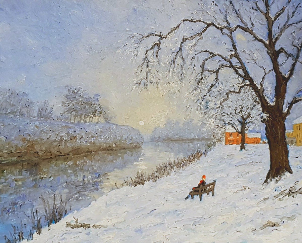 snow on the severn: sunset by Colin Ross Jack