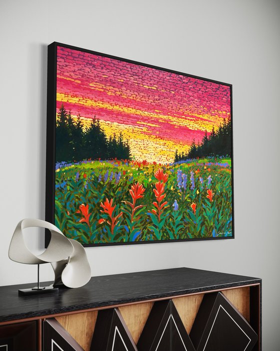 Sunset in mountains