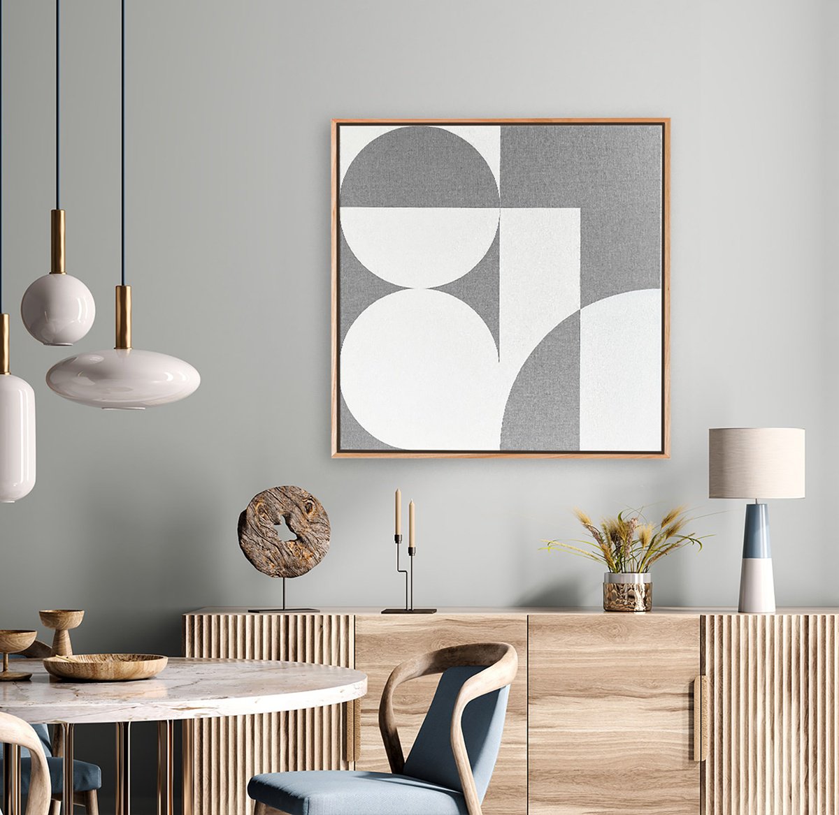 Geometric Abstract Acrylic Painting By Liam Roberts, 25 X 25", Liberty, Original Artwork