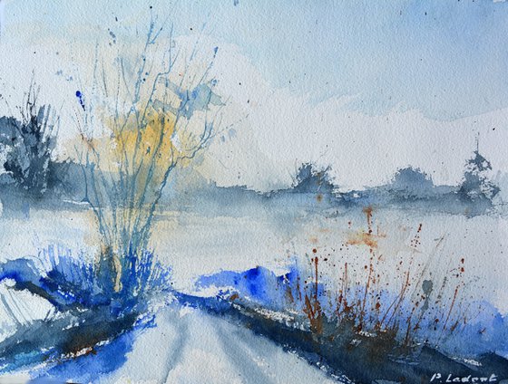 silence of winter watercolor