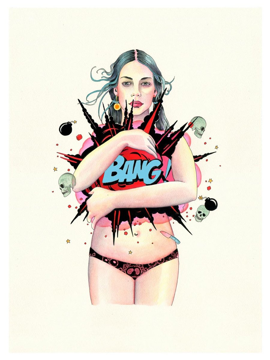 Illustrative Portrait Giclee Print By Delphine Lebourgeois, 12 X 16, Holding Chaos, Original Artwork