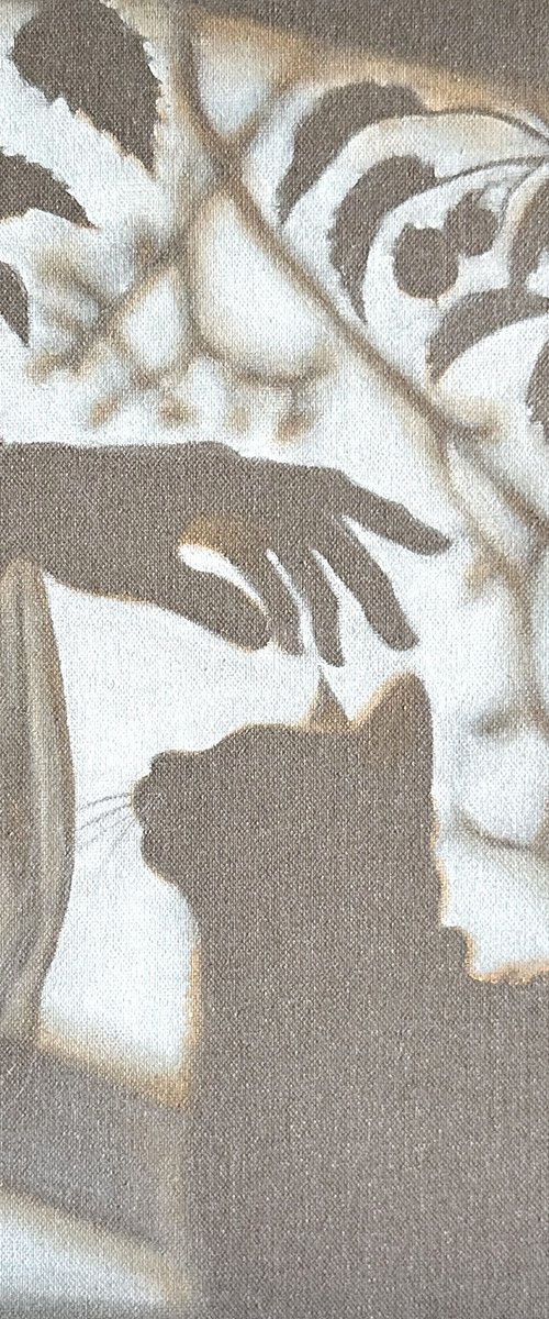 Soft Summer Encounters - Beige Cat Shadow by Julia Shilo